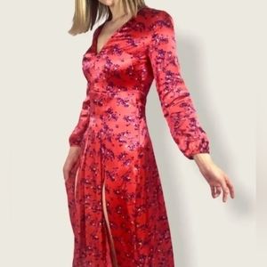 Topshop Satin Floral Dress